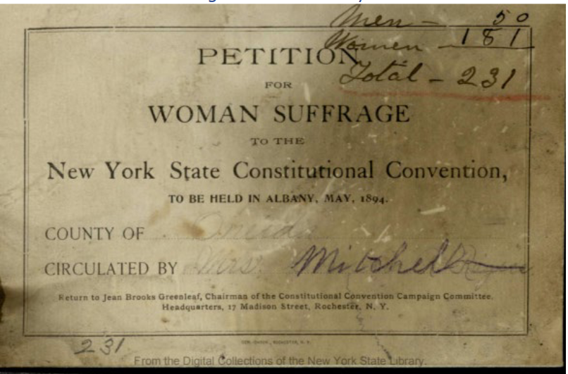 Petition for Woman Suffrage-Oneida County