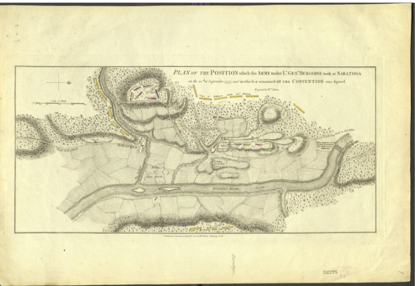 Plan of the Position which the Army under Lt. Genl. Burgoine Took at Saratoga on the 10th of September, 1777-American Revolution