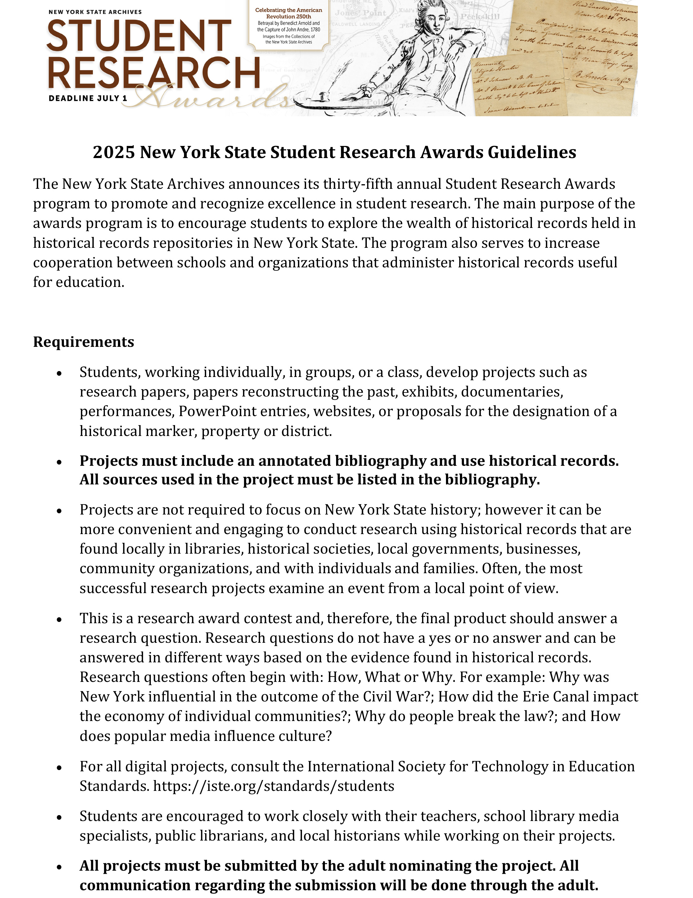 Student Research Awards Guidelines