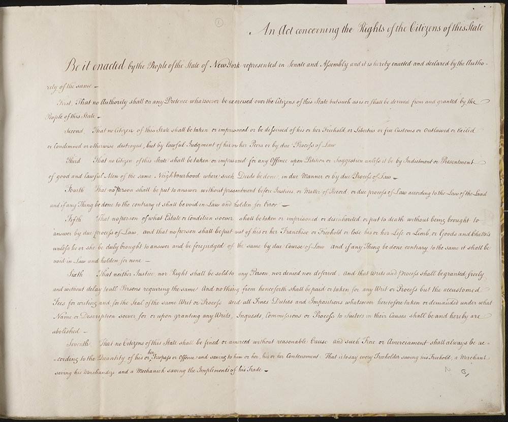 An Act Concerning the Rights of the Citizens of this State