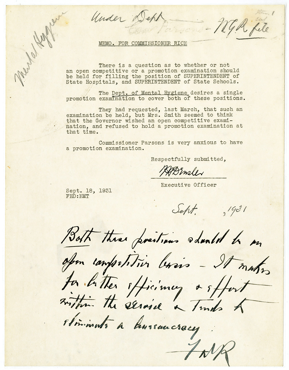 Governor Franklin D. Roosevelt Advocates Open Competitive Civil Service Examinations Governor Franklin D. Roosevelt Advocates Open Competitive Civil Service Examinations