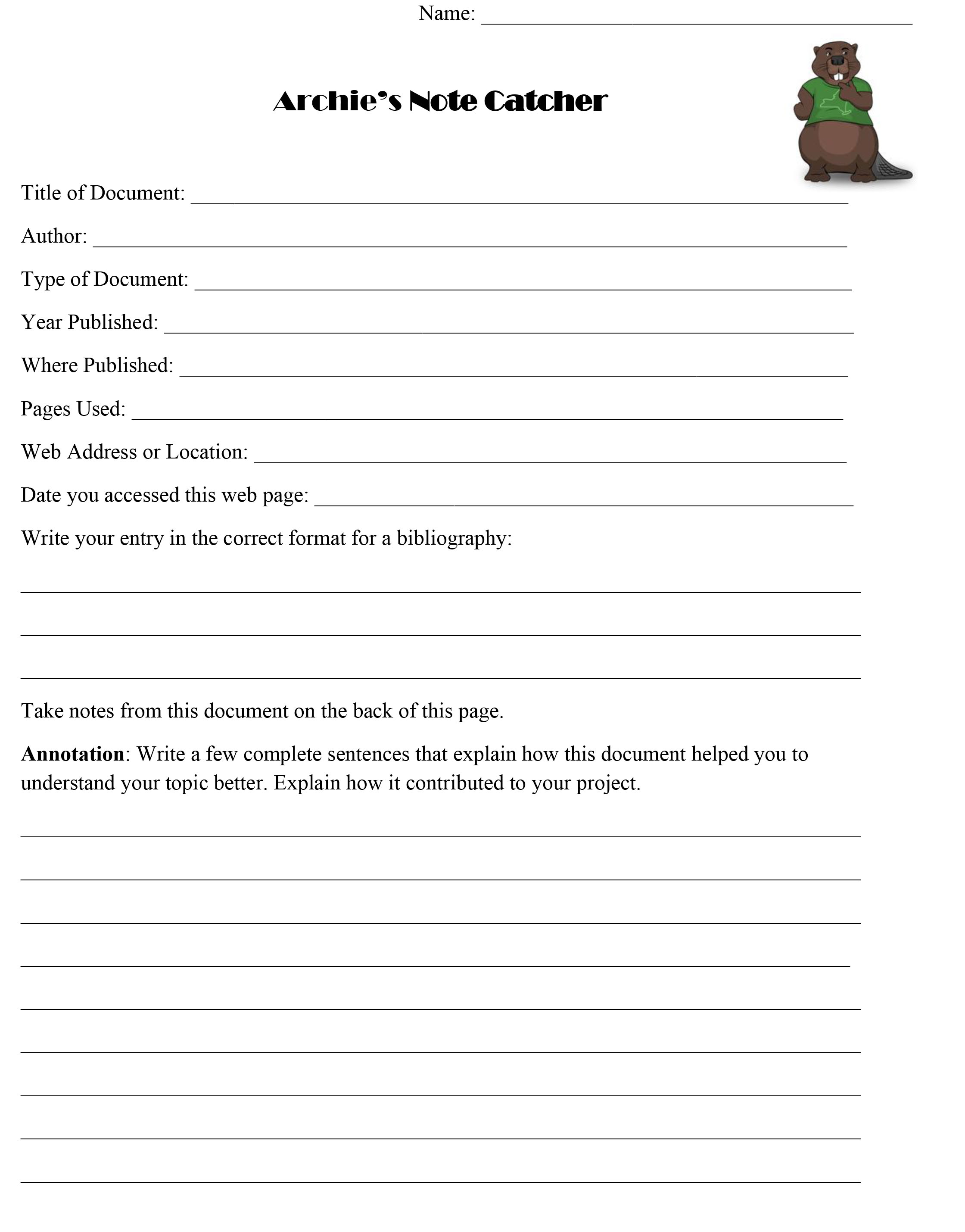 Archies Note Catcher Organizer Portrait
