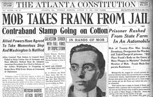 Newspaper Headline for Leo Frank Case