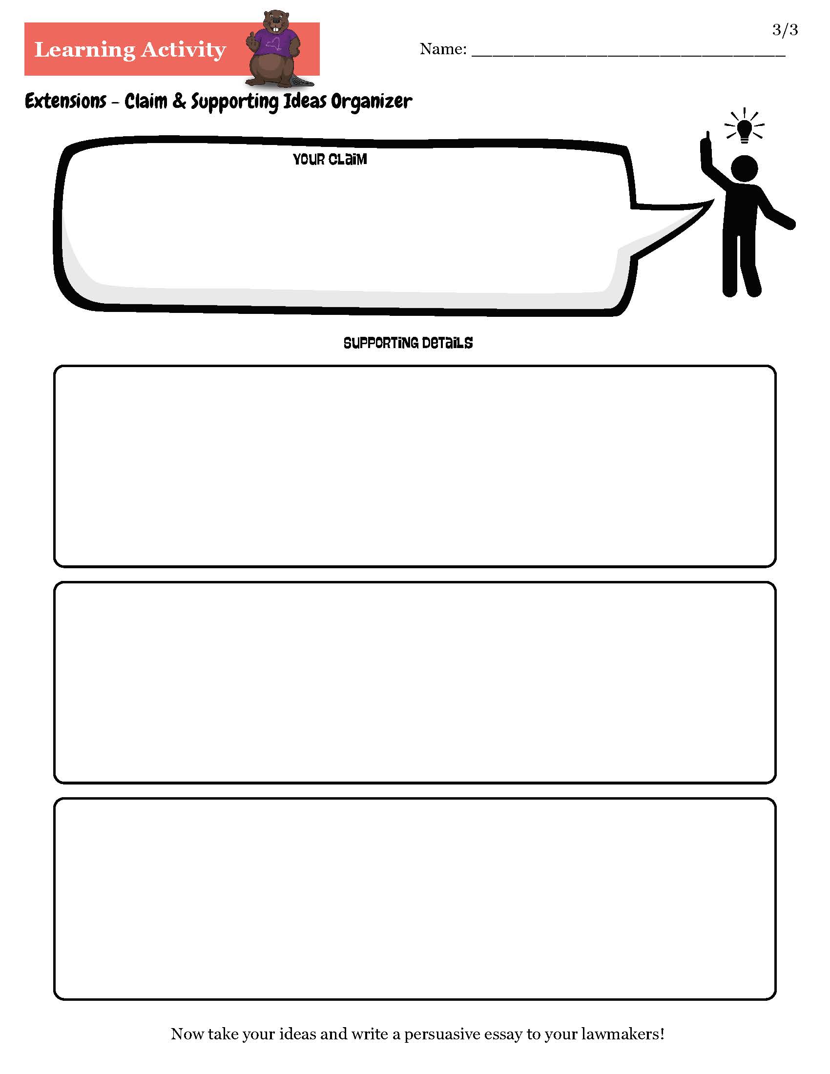 Claim and Supporting Idea