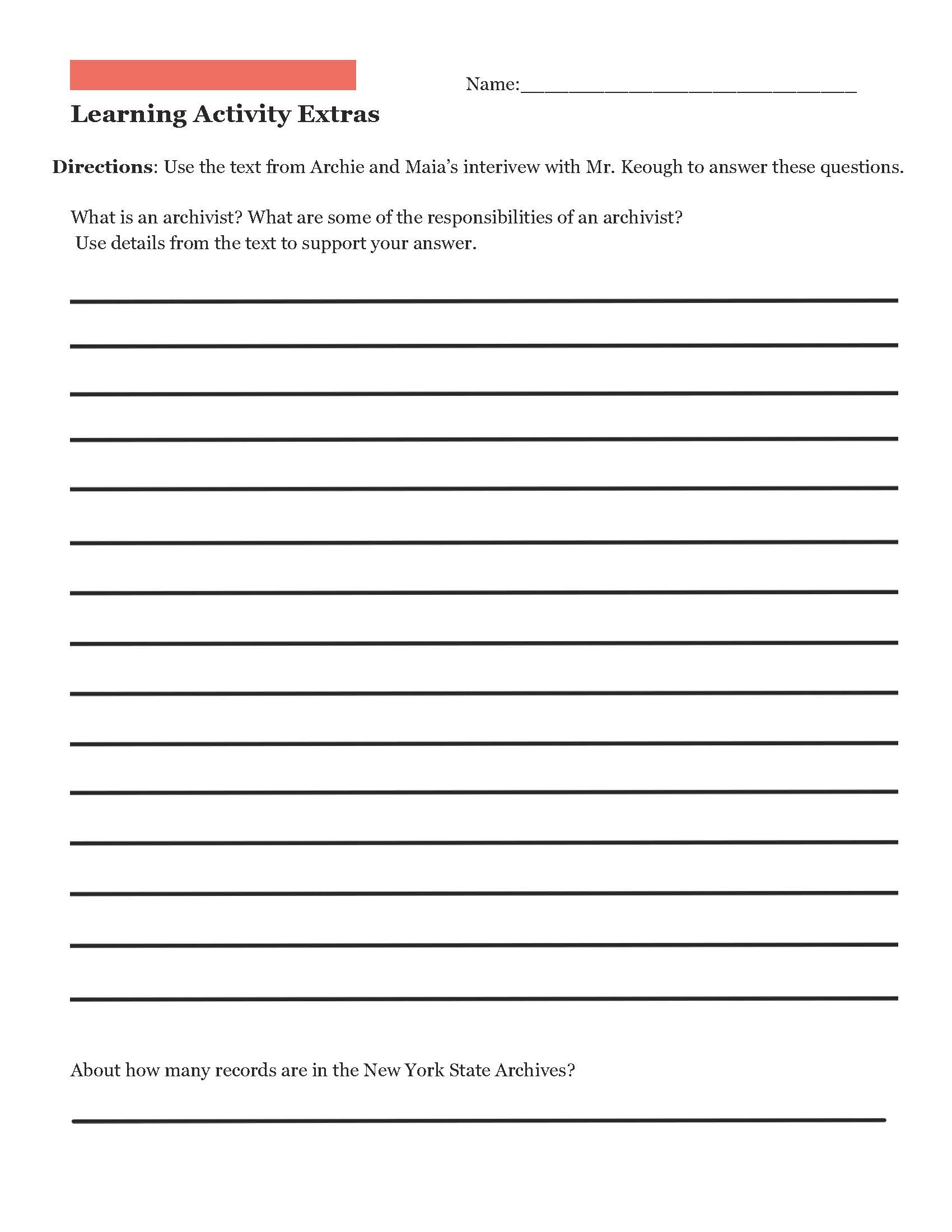 Interview Reading Comprehension Questions