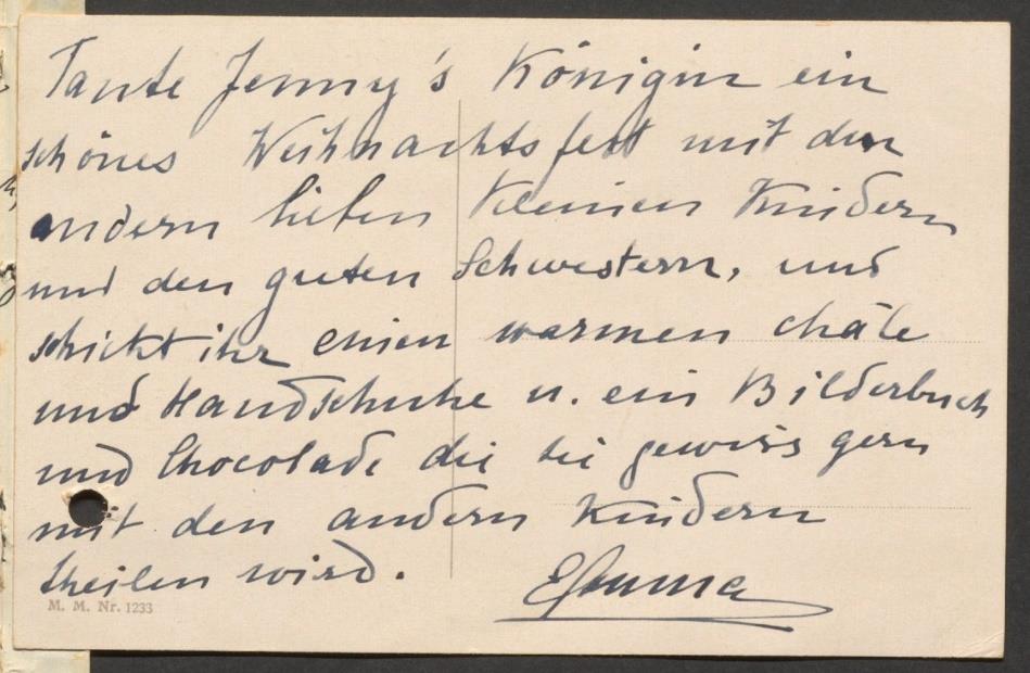 Postcard from Aunt Jenny to Katchen Back