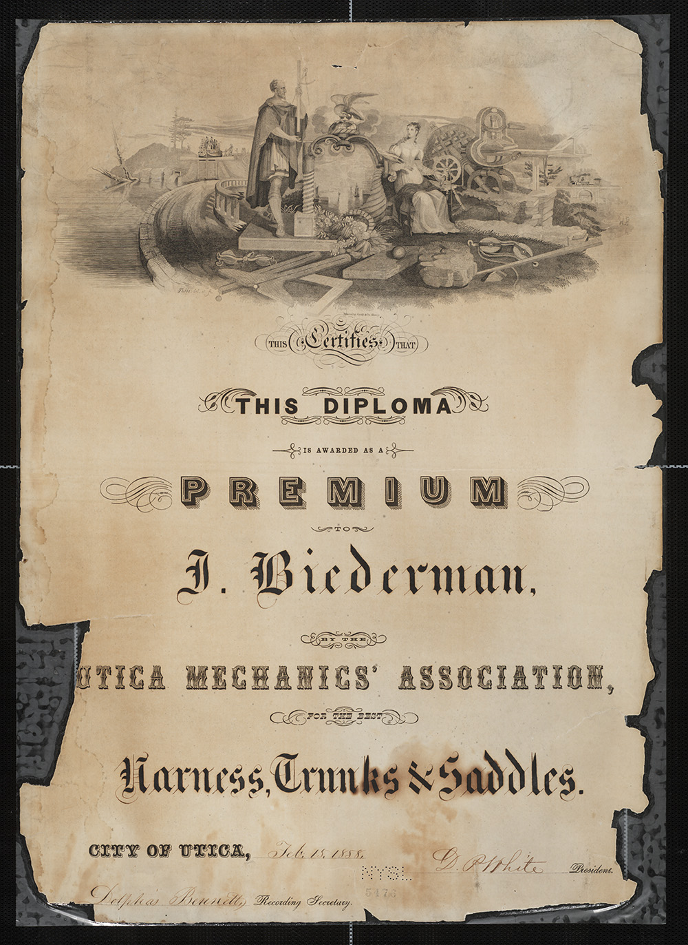 Utica Mechanics Association Diploma
