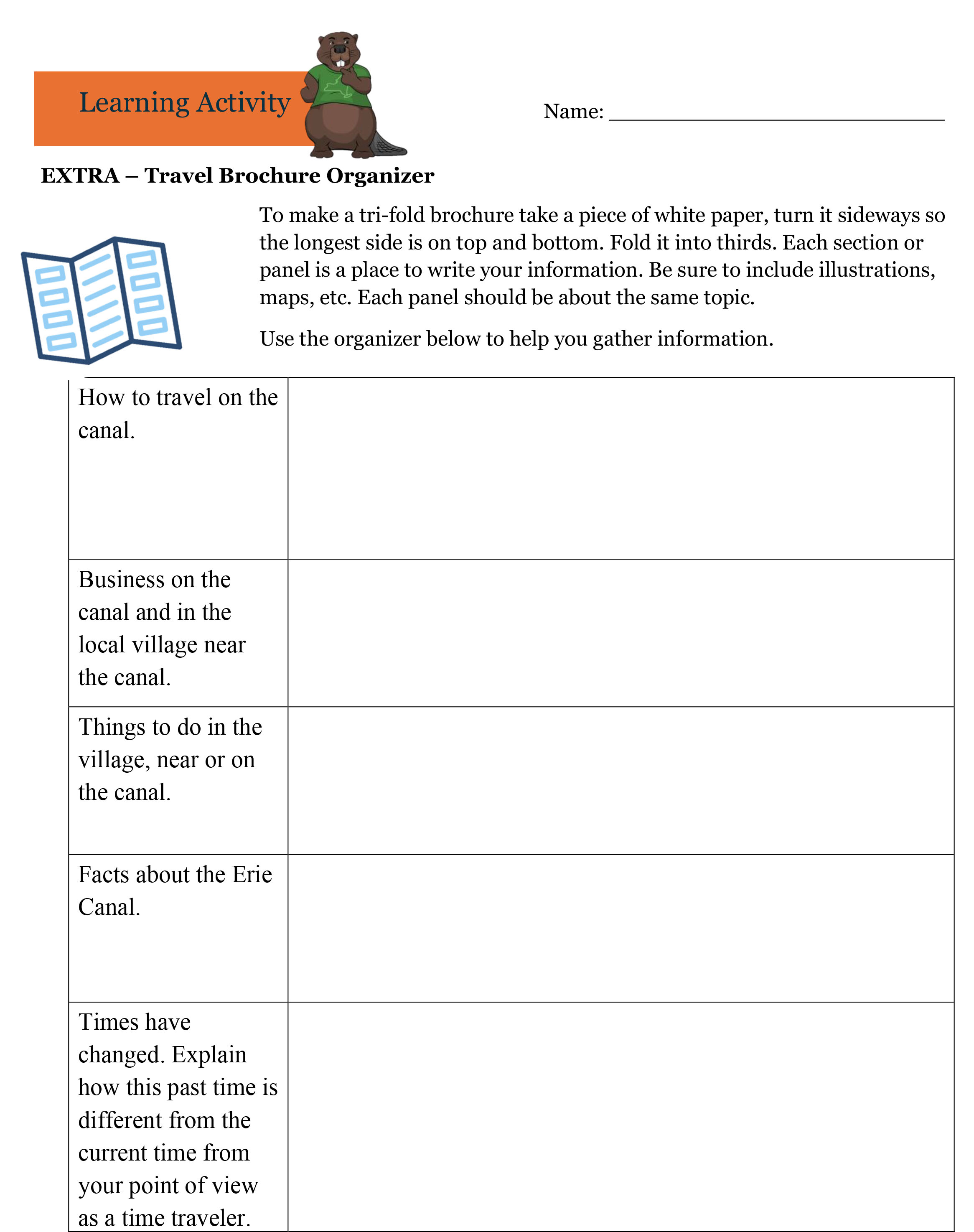 Travel Brochure Activity