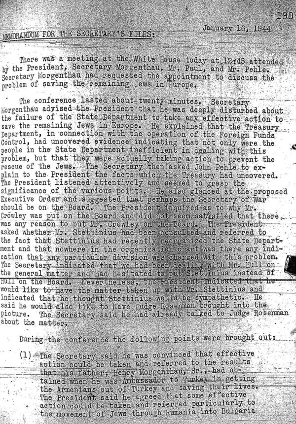 Memorandum Concerning Saving the Jews