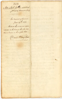 An Act for the Establishment of Common Schools