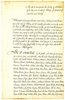 Law Incorporating Albany Mechanics