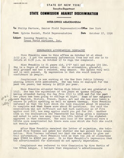 Memorandum Accompanying Dorothy Franklin's SCAD complaint